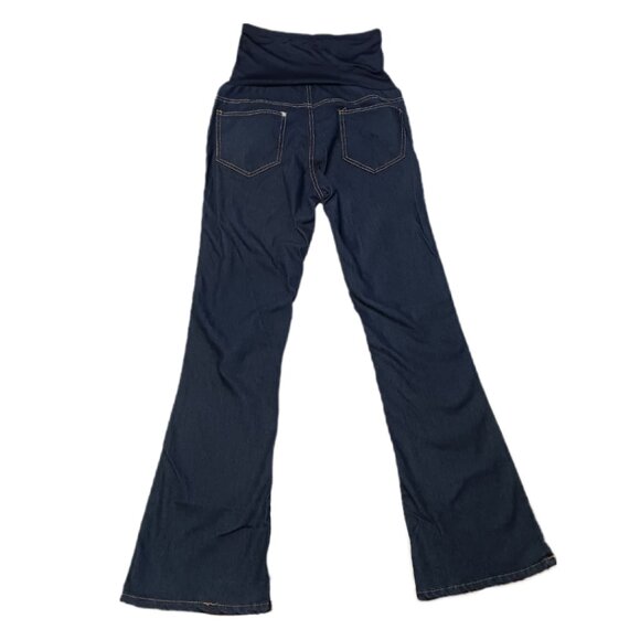 Times Two Maternity Jeans Size Small Pull On Stretch Belly Band Blue Jeans - Picture 2 of 7